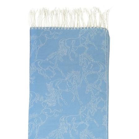 Linear Horses Pashmina Scarf BLUE