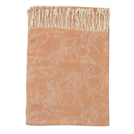 Linear Horses Pashmina Scarf MOCHA