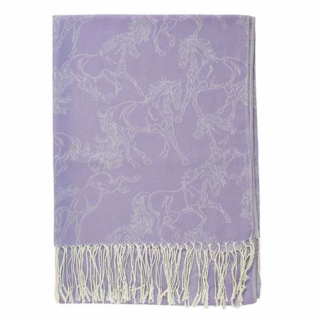 Linear Horses Pashmina Scarf VIOLET