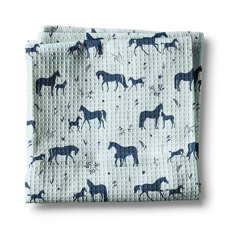 Waffle Kitchen Towel | Blue Horse and Foal