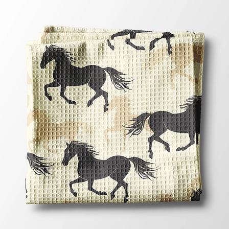 Waffle Kitchen Towel | Horses Running