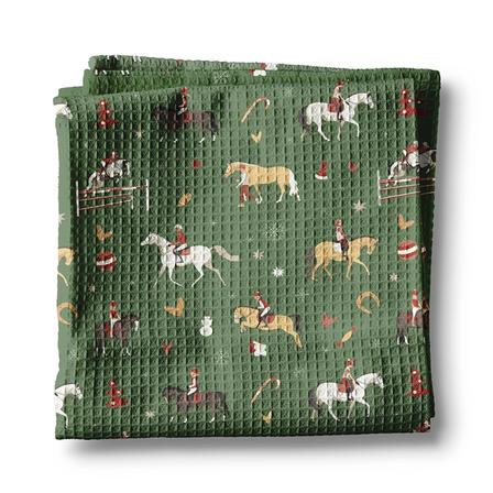 Waffle Kitchen Towel | Christmas Horses
