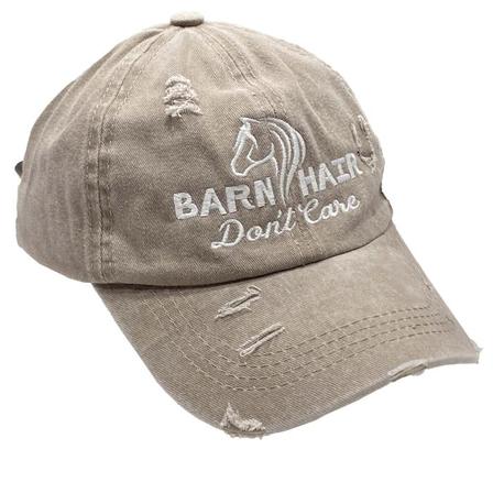 Barn Hair, Don't Care Pony Tail Ball Cap KHAKI