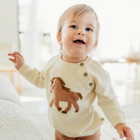 Jacquard Pull Over Sweater | Horse NATURAL