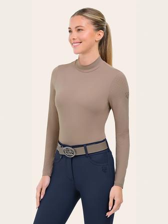 Jemma Mock Neck Shirt | Truffle