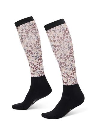 Dual Zone Equestrian Boot Sock | New 2026 Spring Colors MOCHA_EQUINE_MEADOW
