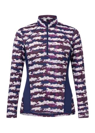 EquiBreeze Ice Fil® Long Sleeve Top BERRY_BRUSHSTROKES