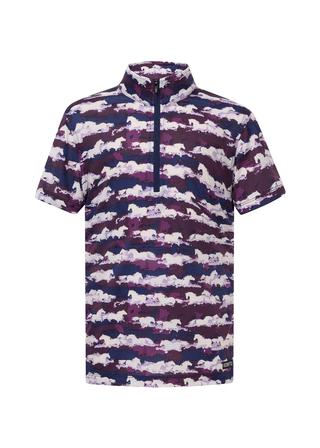 Kids EquiBreeze Ice Fil® Short Sleeve Top BERRY_BRUSHSTROKES
