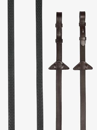 Soft Rubber Reins | Havana and Silver