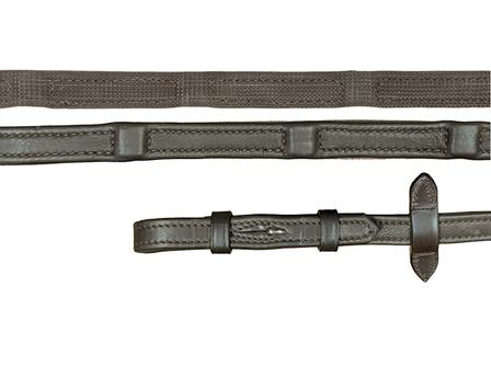 Durasoft Grip Hook & Stud Rein DARK_BROWN/SILVER