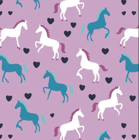 Kids Pony Heart Crew Sock LILAC
