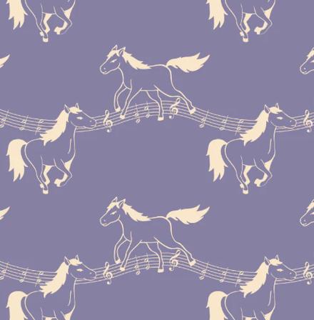 Kids Musical Ponies Crew Sock CLOUDY_PURPLE