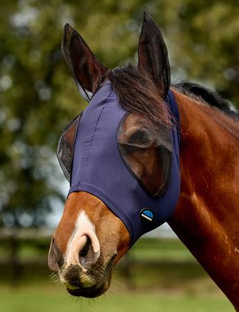 ComFiTec Deluxe Stretch Fly Mask with Ears NAVY/BLACK