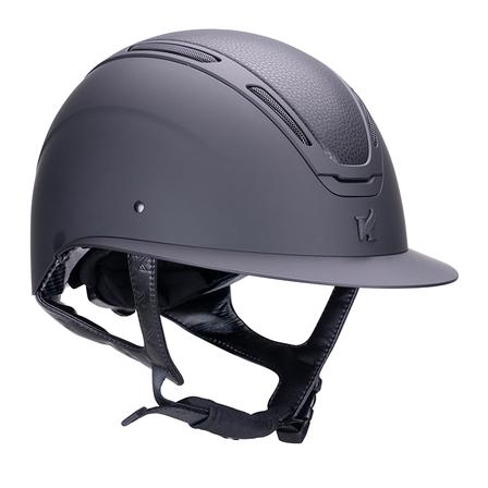 Karben Amity Wide Peak Leather Riding Helmet BLACK