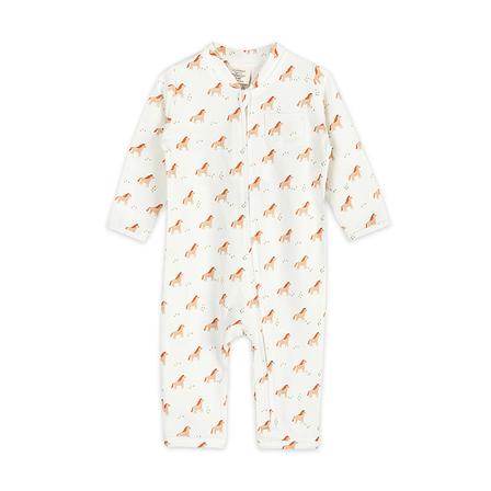 Horse Baby Zipper Jumpsuit NATURAL