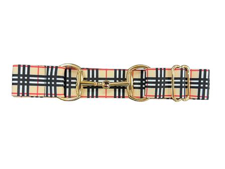 Elastic Belt | Tan and Black Plaid