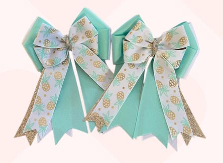 Aqua Pineapple Show Bows