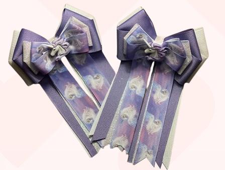 Purple & White Unicorn Show Bows