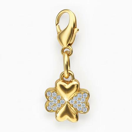 Sparkly Lucky Clover Braid Charm