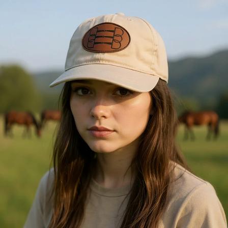 Horse Bits Leather Patch Baseball Cap