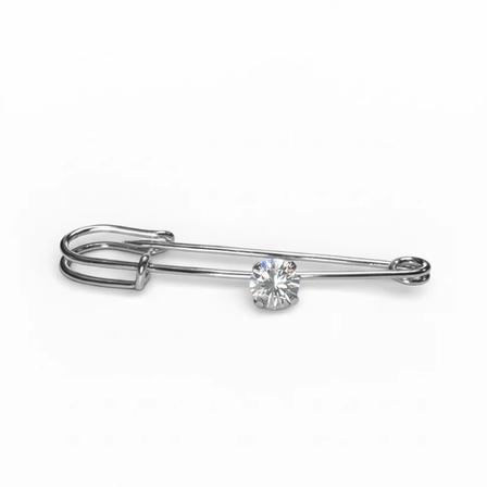 Silver Sparkly Diamond Luxe Stock Tie Pin
