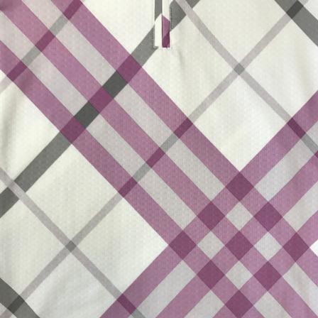 SanSoleil SolTek Zip Mock with Print Inset PRESTWICK_ORCHID