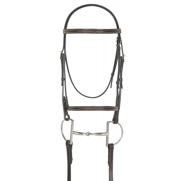  Camelot Gold ™ Fancy Stitched Raised Bridle With Laced Reins
