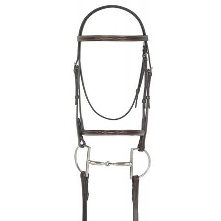 Camelot Gold™ Fancy Stitched Raised Bridle with Laced Reins