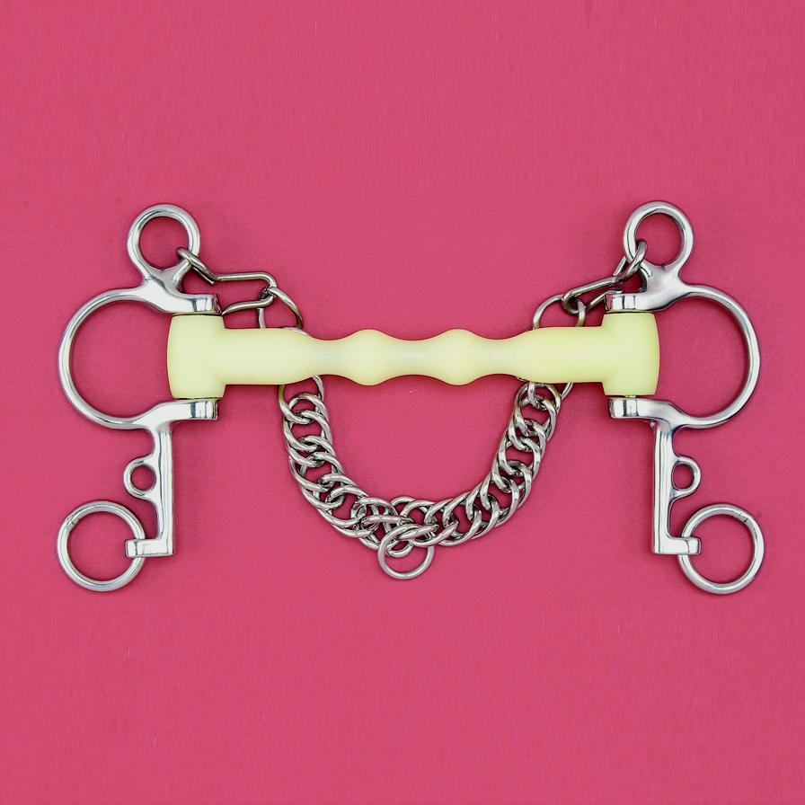 7C - French Mouth Small Cheek Pelham Leather Covered Bit