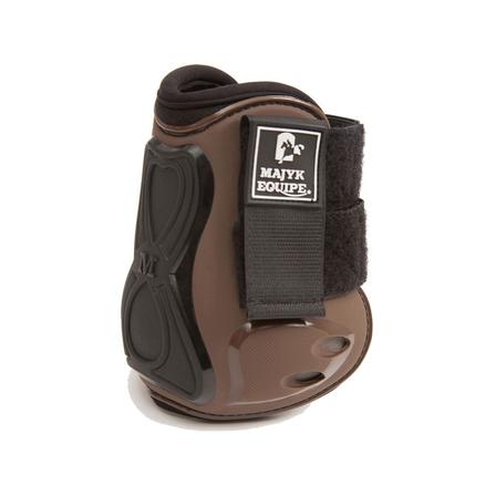 Majyk Equine Vented Infinity Open Front Hind Jump Boots BROWN/BLACK