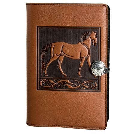 Oberon Design Large Standing Horse Refillable Journal SADDLE