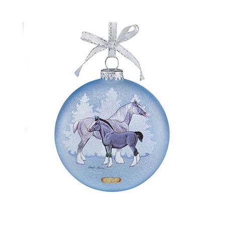Breyer Artist Signature Glass Draft Horses Ornament
