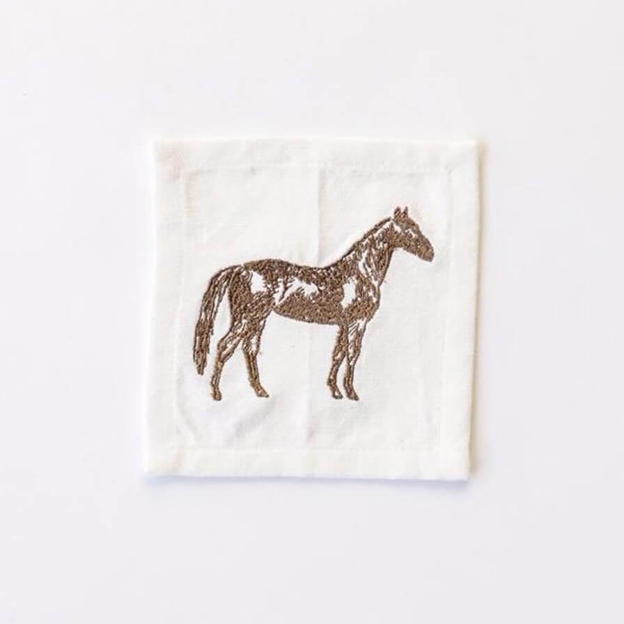 Thoroughbred Embroidered Cocktail Napkins - Set Of 6