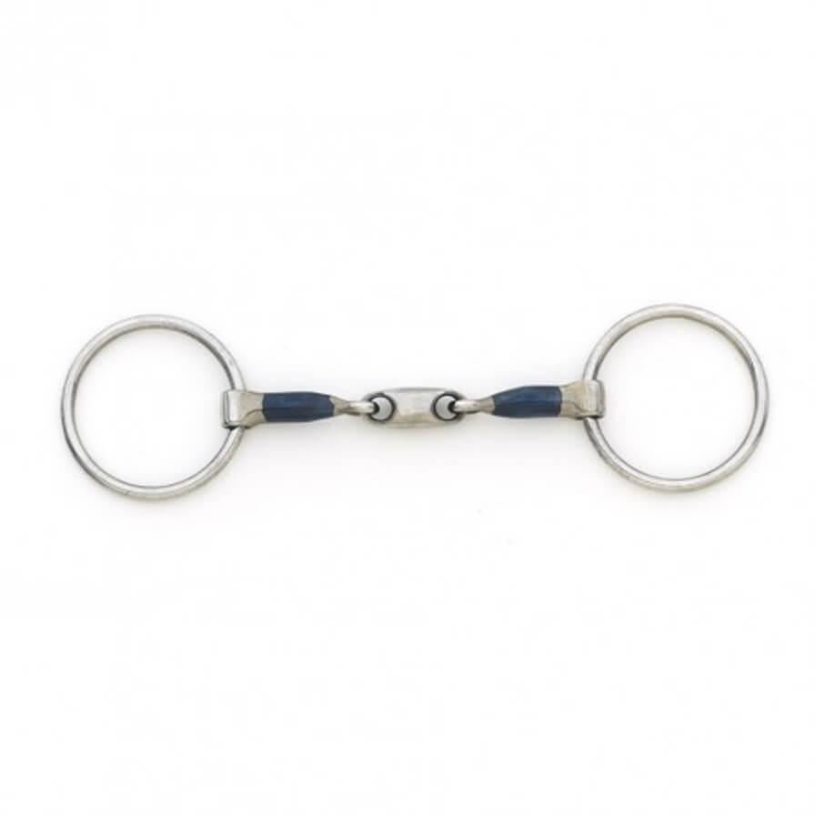  Blue Steel Oval Peanut Mouth Loose Ring