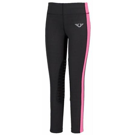Children's Ventilated Schooling Tights CHARCOAL/PINK