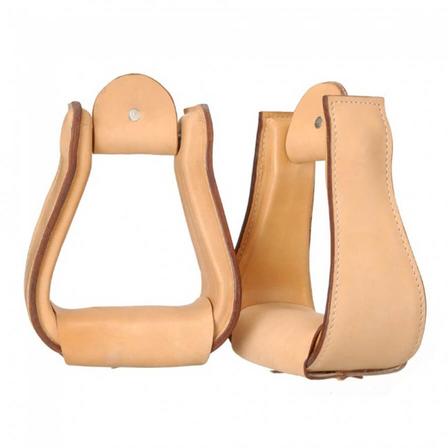 Wide Leather Covered Stirrups