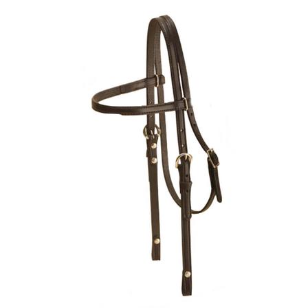 Brow Band Stitched Pony Headstall with Reins