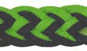 Mountain Rope Knotted Braided Barrel Rein LIME/BLACK