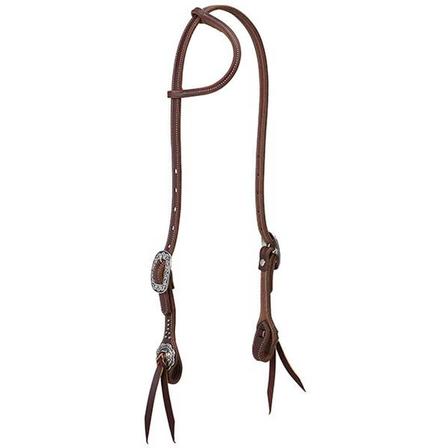 Working Tack Sliding Ear Headstall with Floral Hardware