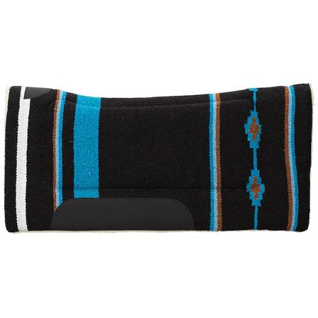 Fleece Lined Acrylic Contoured Saddle Pad BLACK/BLUE