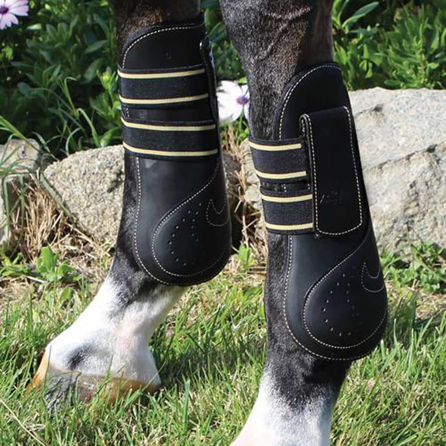 leather open front boots