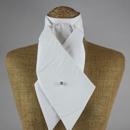 Style Stock White Criss Cross Pre-Tied Stock Tie