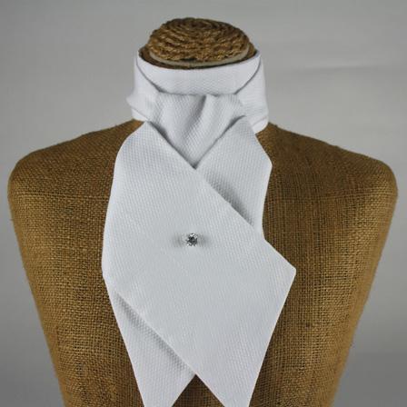 Style Stock White Pique Pre-Tied Stock Tie