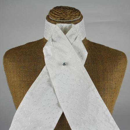 Style Stock Soft White Flecks Un-Tied Stock Tie