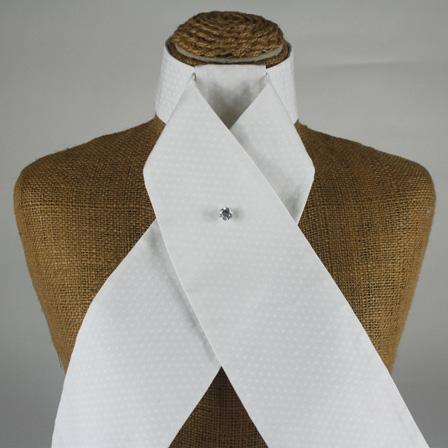 Style Stock White Polka Dot Un-Tied Stock Tie
