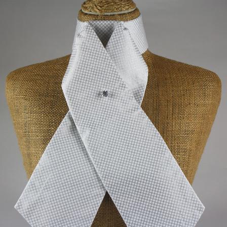 Style Stock White and Metallic Criss Cross Un-Tied Stock Tie