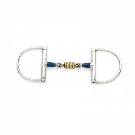 Centaur® Blue Steel King Dee Double Jointed Mouth with Loose Brass Roller Disks