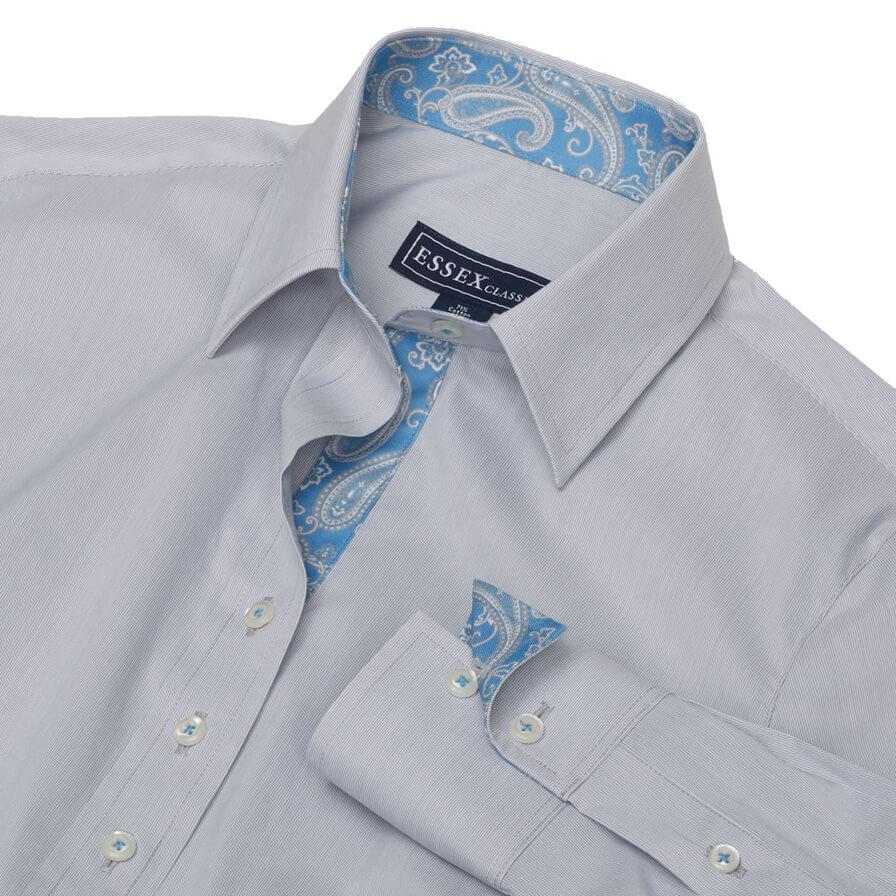 “ Dora ” Grey Fine Line Stripe Tailored Shirt