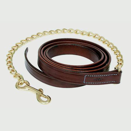 Walsh Leather Lead with Brass Chain