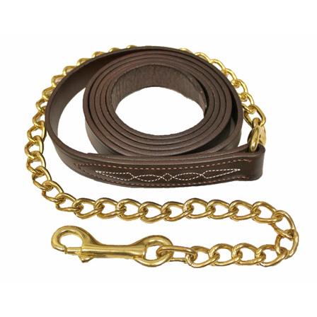 Walsh Leather Fancy Stitch Lead with Brass Chain